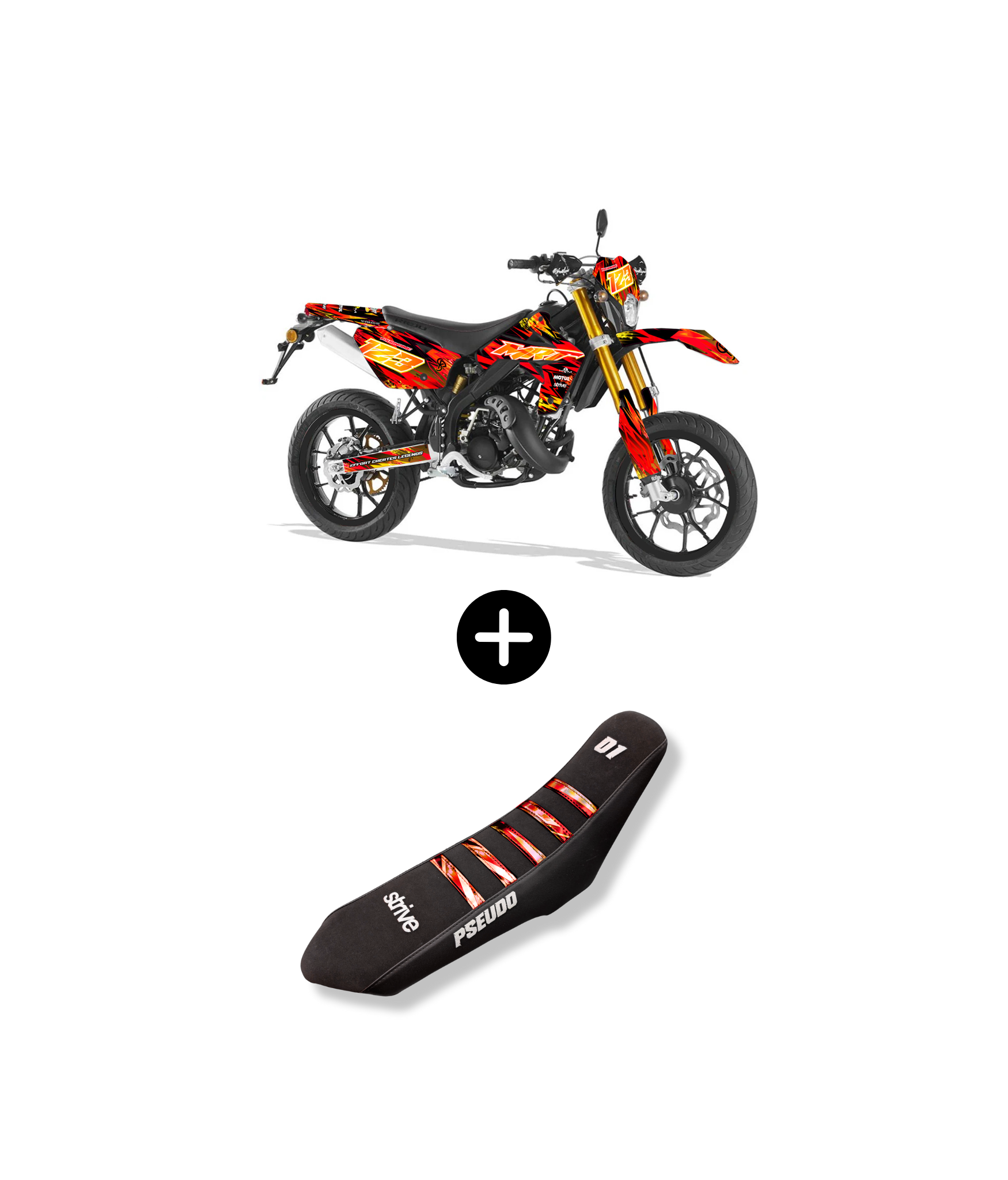 PACK ULTIME – KIT DECO VOLCANO - PERSONNALISABLE + HOUSSE DE SELLE OFFERTE
