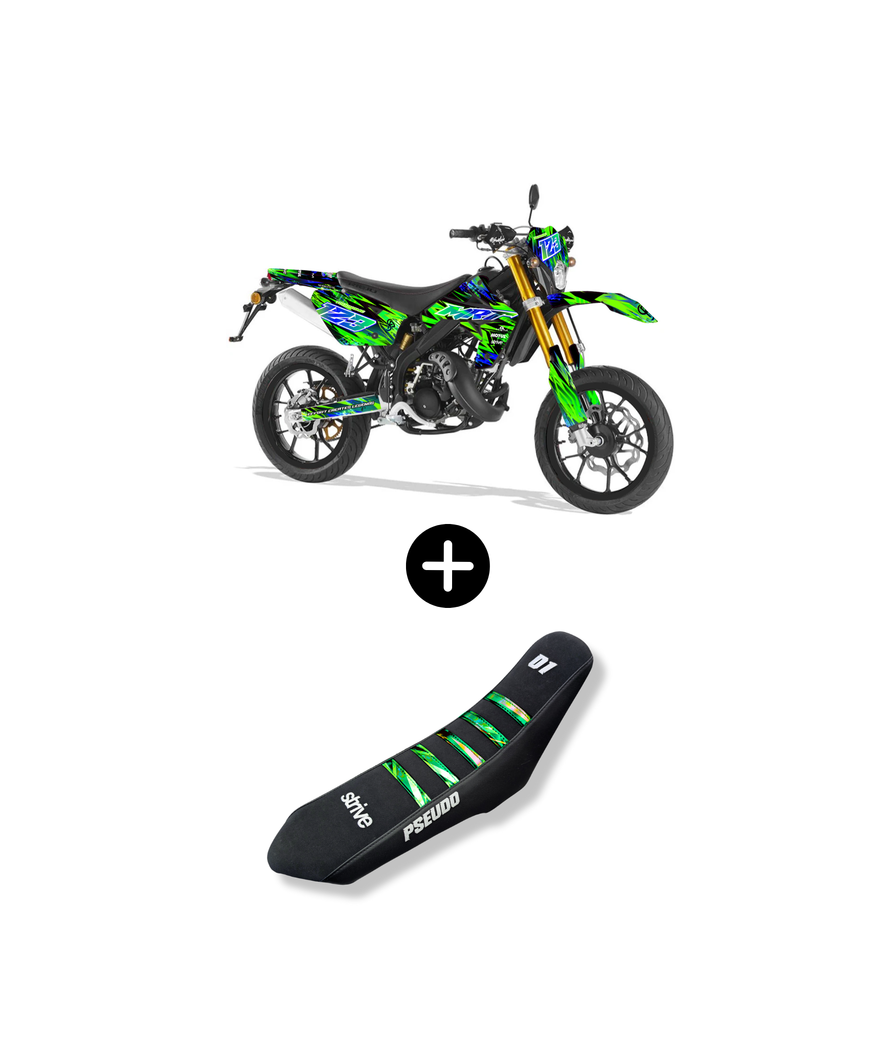 PACK ULTIME – KIT DECO GREENLINE - PERSONNALISABLE + HOUSSE DE SELLE OFFERTE