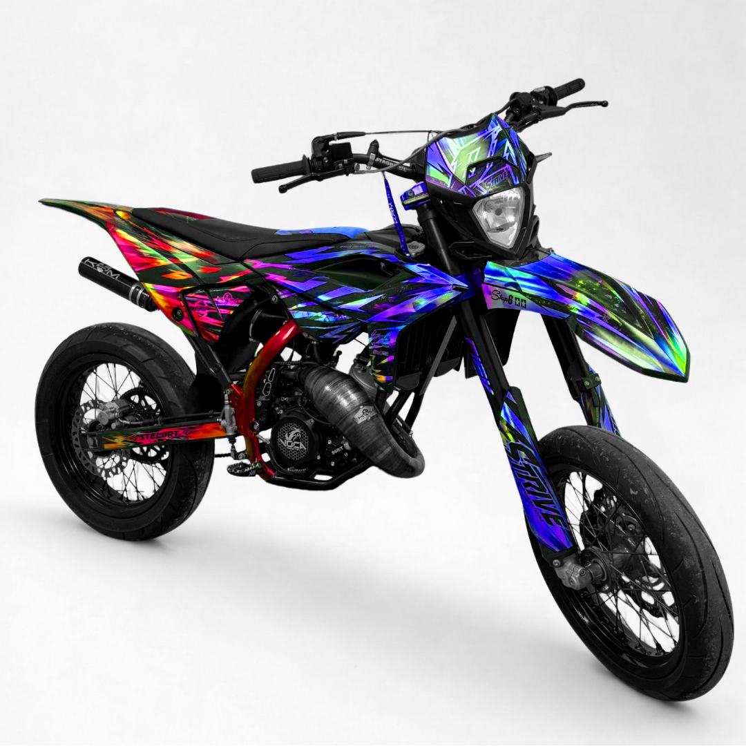 KIT-DECO FASTLINE 50cc SEMI-PERSO ROUGE - BLEU