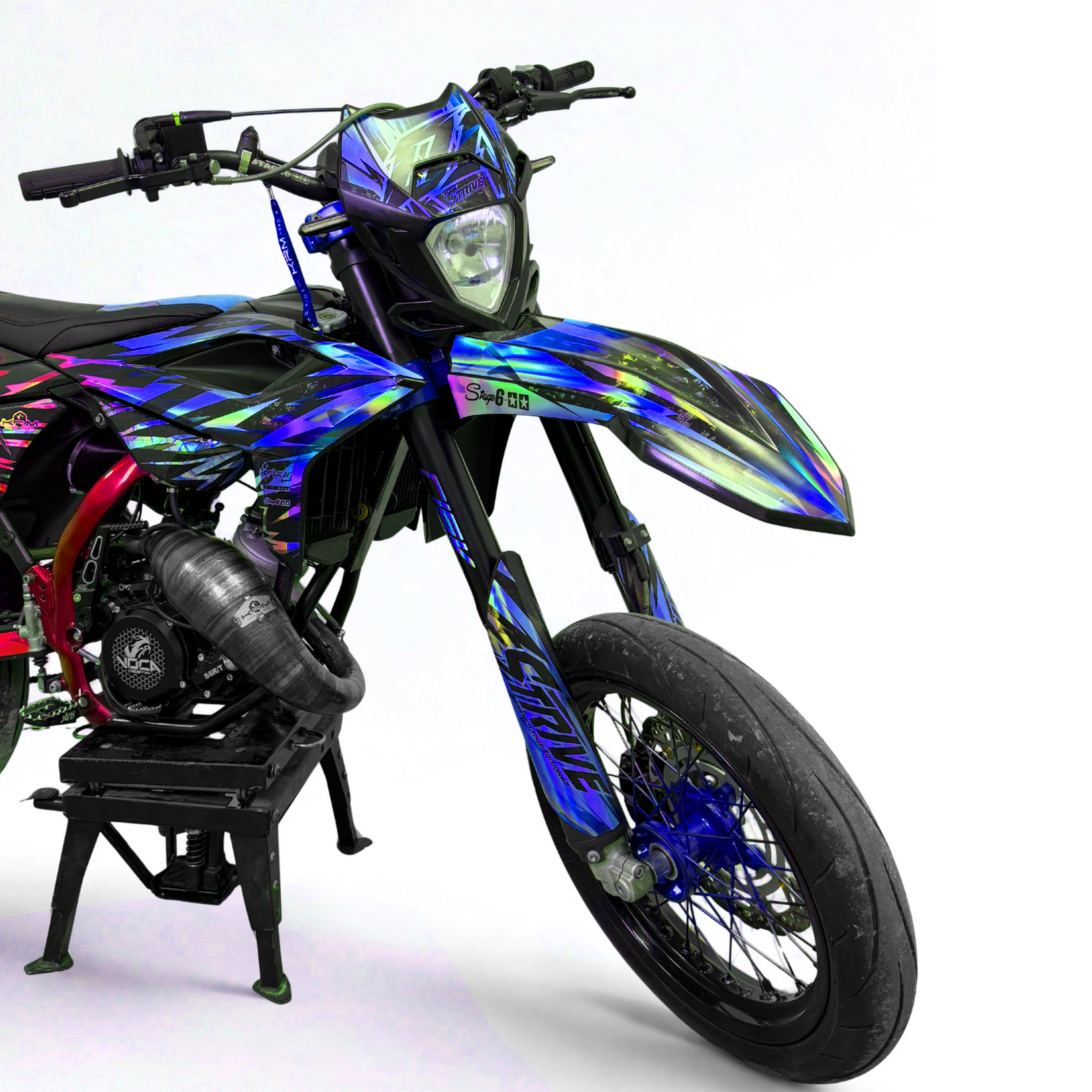 KIT-DECO FASTLINE 50cc SEMI-PERSO ROUGE - BLEU